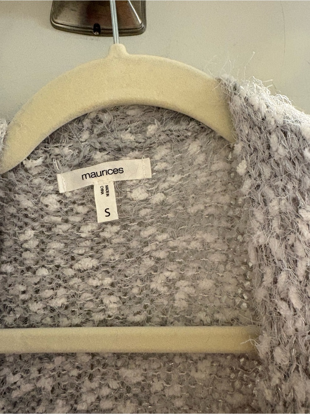 Maurices Gray Fuzzy Open Cardigan & 24/7 Drape Neck Tank Set Size S - Picture 4 of 4